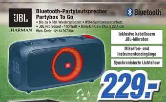 K+B Expert JBL Bluetooth Partylautsprecher Partybox To Go Angebot