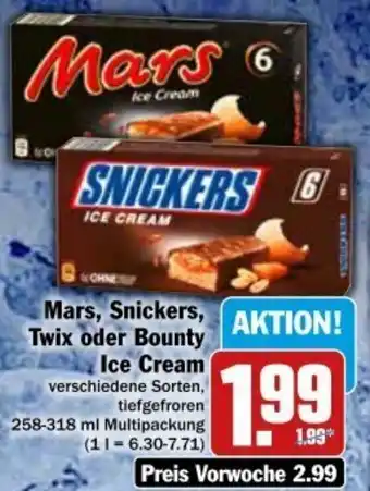 dodenhof Mars, Snicker, Twix oder Bounty Ice Cream 258-318 ml Multipackung Angebot