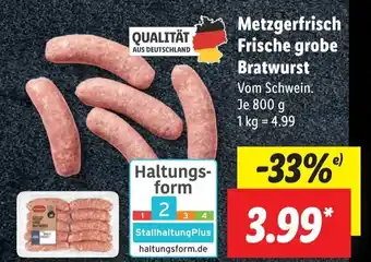 Lidl Metzgerfrisch Frische grobe Bratwurst 800g Angebot