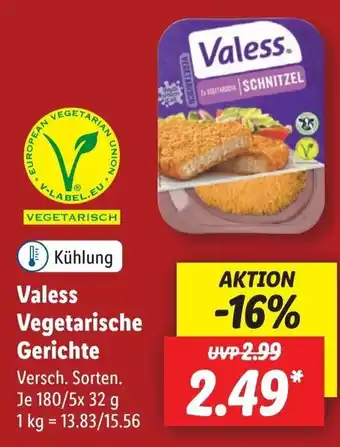 Lidl Valess Vegetarische Gerichte 180/5*32g Angebot