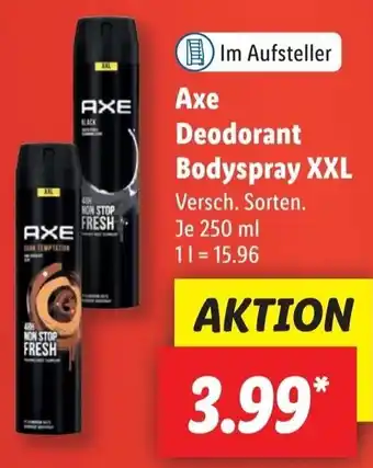 Lidl Axe Deodorant Bodyspray XXL 250 ml Angebot