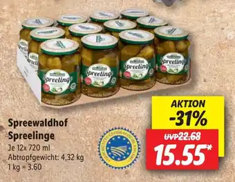 Lidl Spreewaldhof Spreelinge 12*720ml Angebot