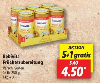 Lidl bebivita Fruchtezubereitung 6*250g Angebot