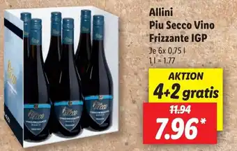 Lidl Allini Piu Secco Vino Frizzante IGP 6*750ml Angebot