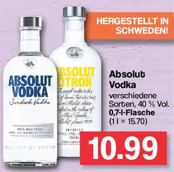 Famila Nord West Absolut Vodka 0,7 L Flasche Angebot