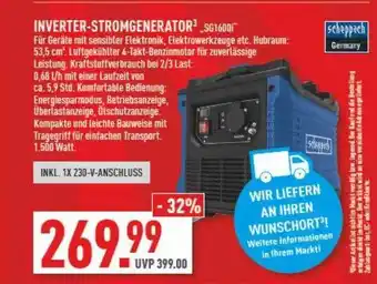 Marktkauf Inverter-stromgenerator sg1600i scheppach Angebot