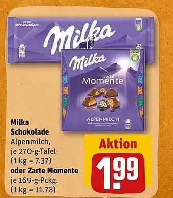 REWE Milka schokolade oder zarte momente Angebot