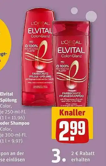 REWE Elvital shampoo oder spülung Angebot