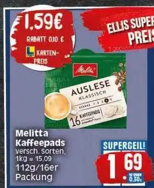 Elli Markt Melitta kaffeepads Angebot