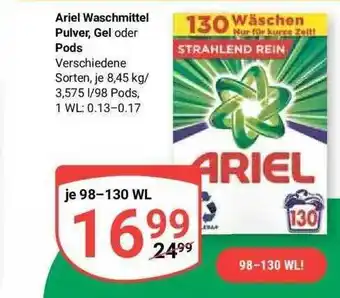 Globus Ariel waschmittel pulver, gel oder pods Angebot