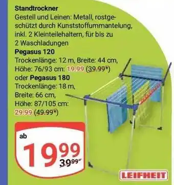 Globus Standtrockner pegasus 120 oder 180 leifheit Angebot