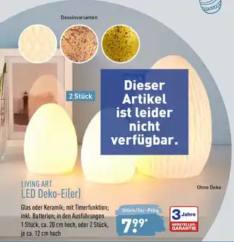 Aldi Nord Living Art LED Deko Ei(er) Angebot