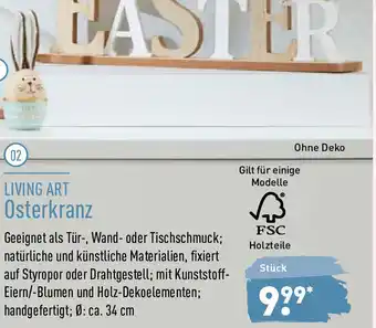 Aldi Nord Living Art Osterkranz Angebot