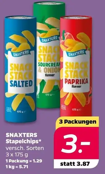 NETTO Snaxters Stapelchips 3 x 175 g Angebot