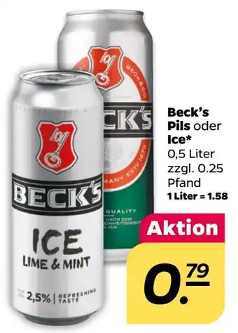 NETTO Beck's Pils oder Ice 0,5 Liter Angebot