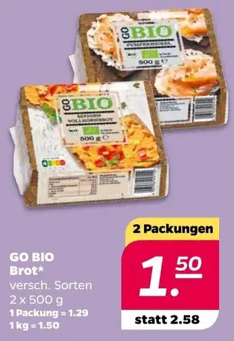 NETTO Go Bio Brot 2x500 g Angebot