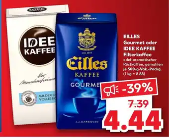 Kaufland Eilles Gourmet o. Idee Kaffee Filterkaffee 500g Angebot