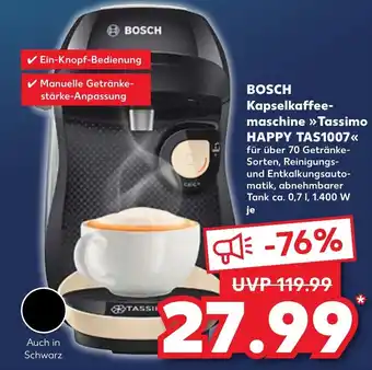 Kaufland Bosch Tassimo Kapselkaffeemaschinen Happy | TAS1007 Angebot