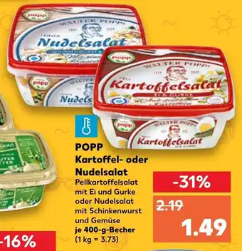 Kaufland Popp Kartoffel- o. Nudelsalate 400g Angebot