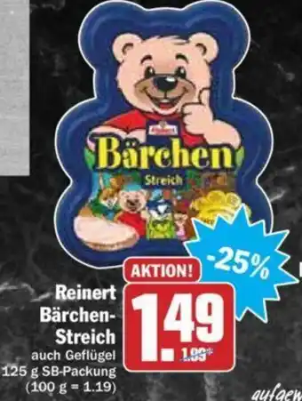 Hit Reinert Bärchen-Streich 125g Angebot