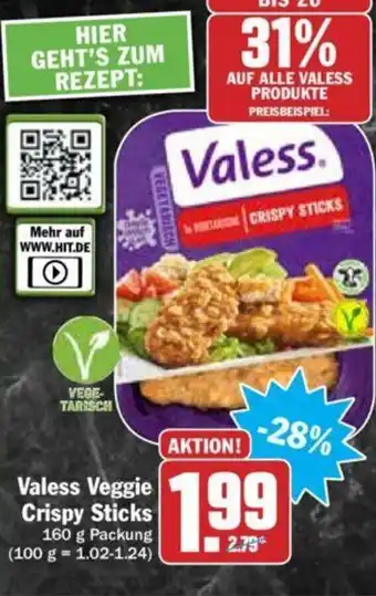 Hit Valess Veggie Crispy Sticks 160g Angebot