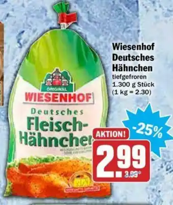 Hit Wiesenhof Deutsches Hähnchen 1300g Angebot