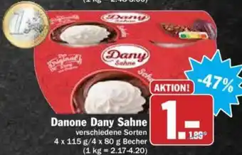 Hit Danone Dany Sahne 4x115g/4x80g Becher Angebot