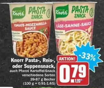 Hit Knorr Pasta, Reis oder Suppensnack 39-87g Becher Angebot