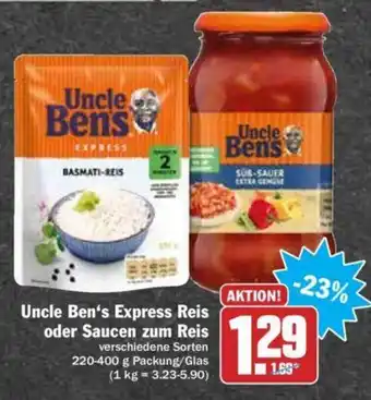 Hit Uncle Ben's Express Reis  oder Saucen zum Reis 220-400g Angebot