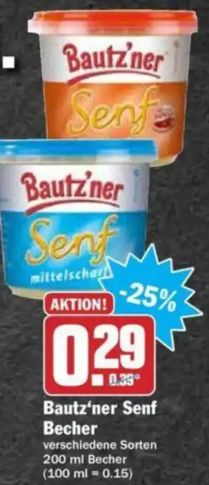 Hit Bautz'ner Senf Becher 200ml Becher Angebot