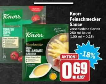 Hit Knorr Feinschmecker Sauce 250 ml Beutel Angebot