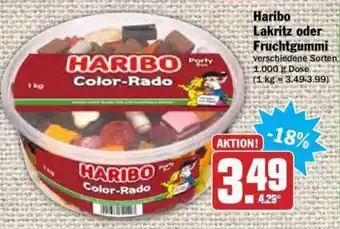 Hit Haribo Lakritz oder Fruchtgummi 1000g Angebot