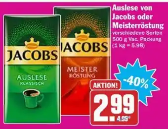 Hit Auslese von Jacobs oder Meisterröstung 500g Angebot