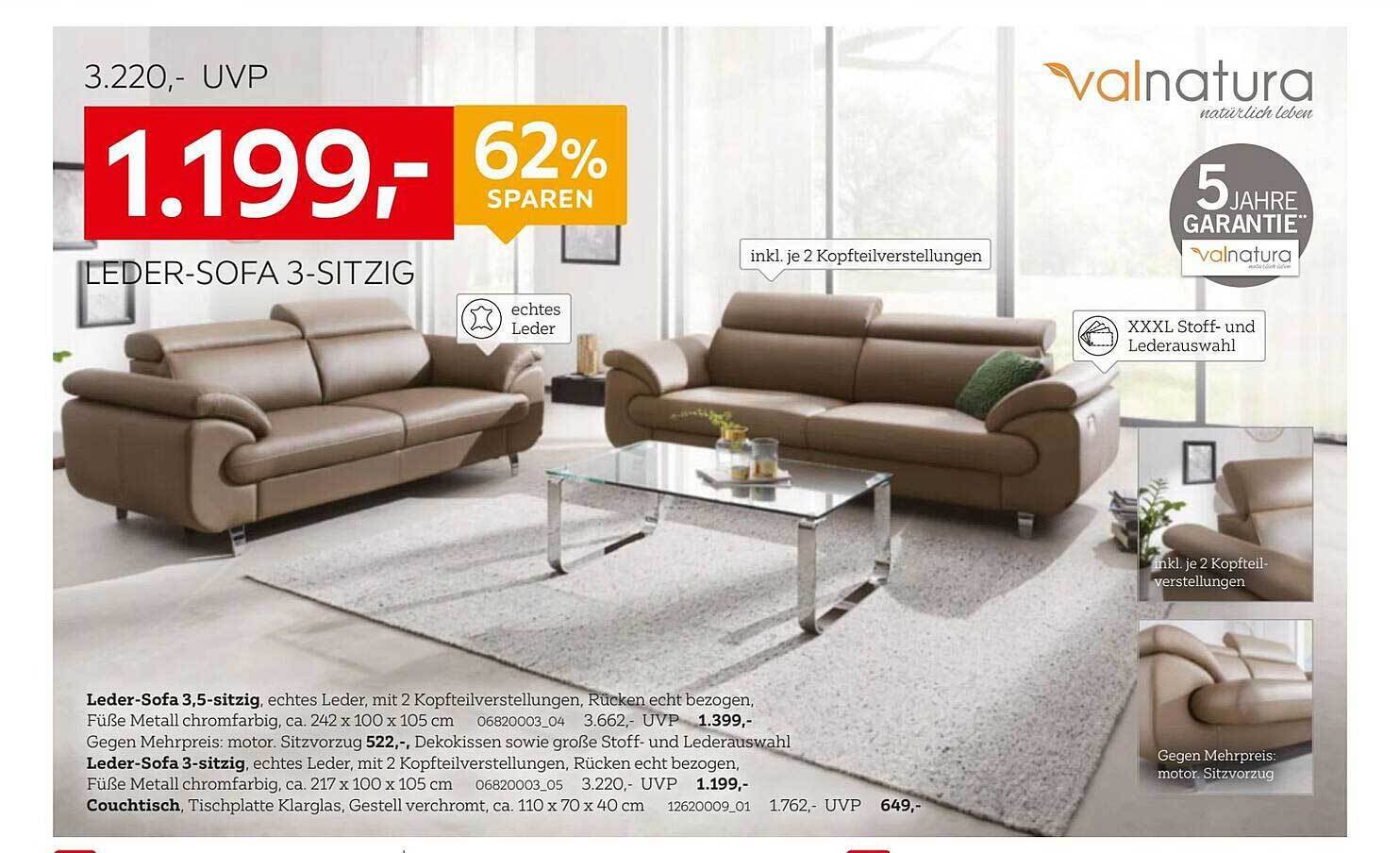 Ledersofa 3sitzig Angebot bei XXXLutz