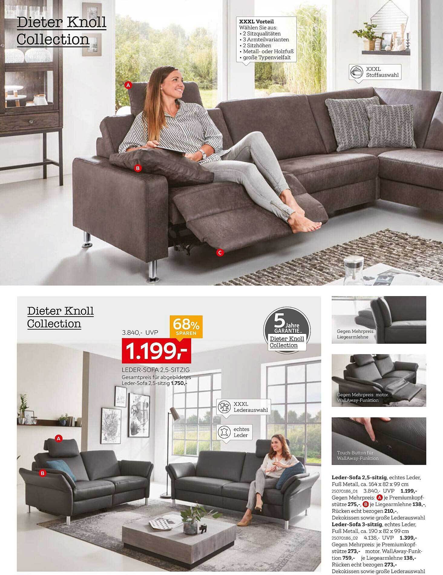 Dieter knoll collection leder sofa Angebot bei XXXLutz
