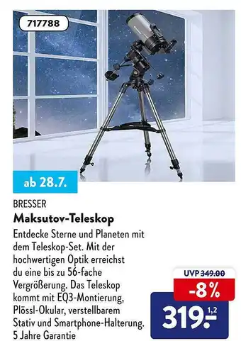 Aldi Süd Bresser maksutov-teleskop Angebot