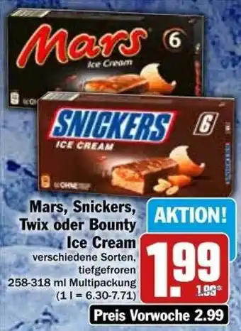 dodenhof Mars snickers twix oder bounty ice cream verschiedene sorten Angebot