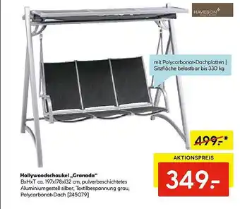 Hellweg Hollywoodschaukel „granada” haveson Angebot