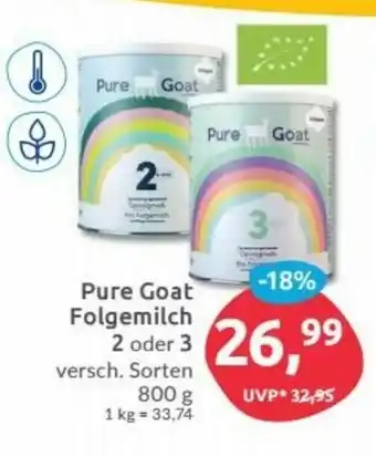 Budni Pure Goat Folgemilch 2 oder 3, 800g Angebot