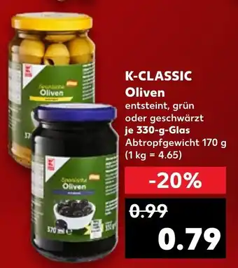 Kaufland K-Classic Oliven 330g Angebot