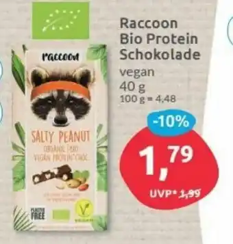 Budni Raccoon Bio Protein Schokolade 40g Angebot