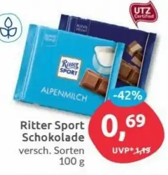 Budni Ritter sport Schokolade 100g Angebot