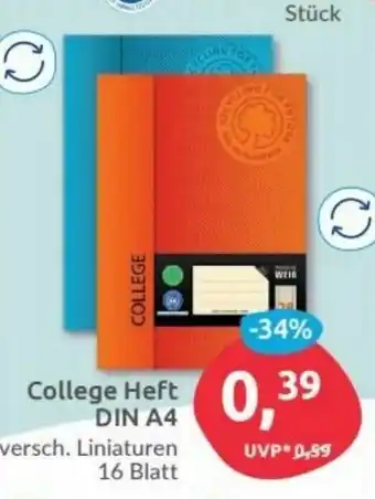 Budni College Heft DIN A4 Angebot