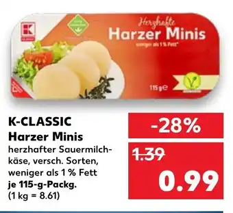 Kaufland K-Classic Harzer Minis 115g Angebot