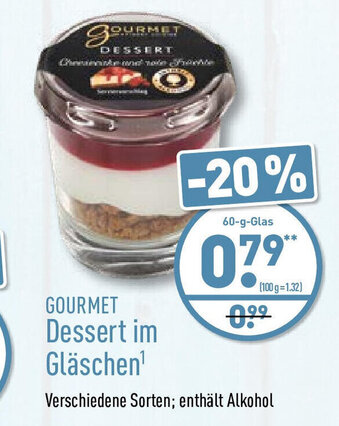 Aldi Nord Gourmet Dessert im Gläschen 60g Angebot