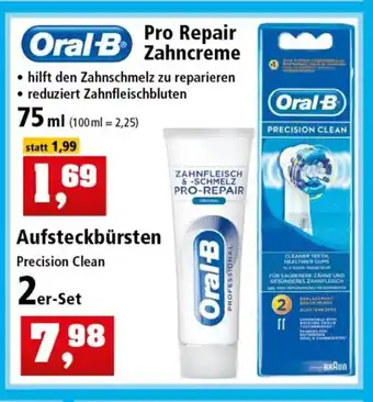 Thomas Philipps Oral B Pro Repair Zahncreme 75ml oder Aufsteckbürsten Angebot