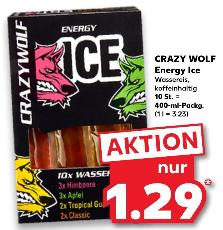 Crazy Wolf Energy Ice 10st, 400ml Angebot bei Kaufland