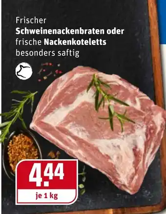 REWE Frischer Schweinenackenbraten oder Nackenkoteletts 1 kg Angebot