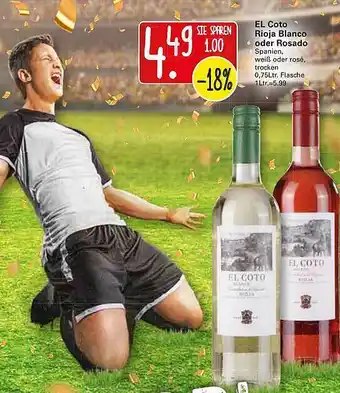 WEZ El Coto Rioja Blanco Oder Rosado 0,75L Angebot