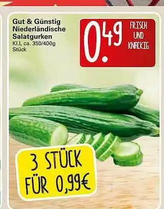 WEZ Gut & Günstig Niederländische Salatgurken Angebot